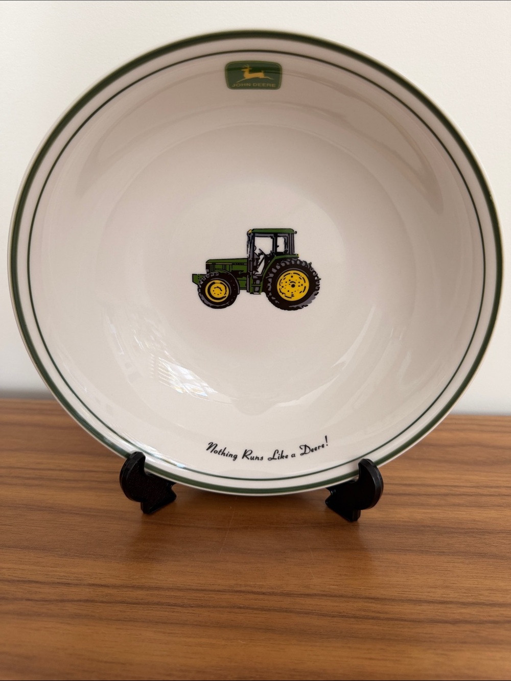 JOHN DEERE Gibson Serving Bowl Dish Dinner Ceramic Tractor Logo Farmcore Country